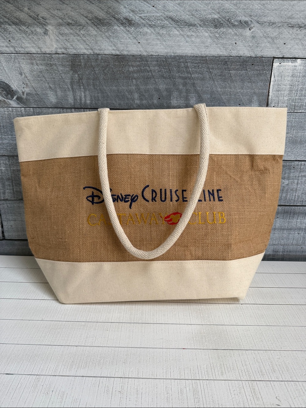 Canvas Tote in Natural and Brown